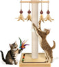 Tall Cat Scratching Post, Sisal, 33 Inches, Large Scratcher Tree Tower for Indoor Cats Adults with Hanging and Ball Track, 2 Mounting Methods Interactive Furniture Toys for All Ages