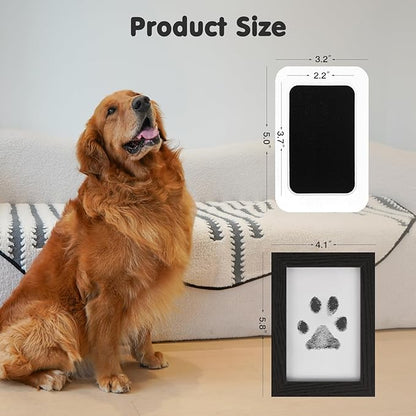 Inkless Paw Print Kit for Dogs,Cats & Babies - Clean Touch Dog Nose & Baby Handprint Kit,Mess Free Dog Paw Print Kit,1-Pcs Ink Pad & 1 Wooden Frame - Keepsake Gifts for Pet Lovers,New Moms