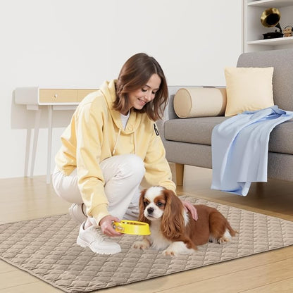 Smiry Waterproof Dog Bed Cover Blanket, Soft Reversible Pet Blanket, Washable Leakproof Cats Dogs Couch Cover for Sofa, Couch, Furniture (82x82 Inch, Taupe/Beige)
