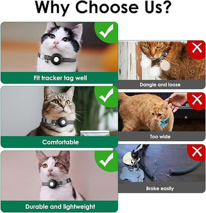 Cat GPS Tracker, Waterproof, Pet Tracker for Cats, Works with Any Collar,Compatible with Apple Find My App (Only iOS), No Monthly Fee, Black