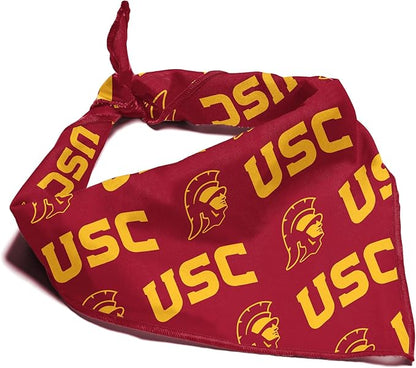USC Trojans Officially Licensed Bandana for Dogs and Cats | Fits Pets Great Gift Idea | Easy-to-Tie (Large, 28")
