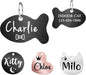 Ultra Joys Cat ID Tag Personalized Pet Tags, Durable Stainless Steel Small Pet Mini Dog Cat Tag Lightweight - Fish Tag in Black
