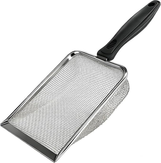 Cat Litter Scoop,Kitty Litter Scoop with Stainless Steel Mesh, 2.8mm Hole Scoop for Cat Litter,Chicken Coop Sand, Beach Sand