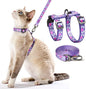 Cat Harness and Leash Set - Escape Proof Adjustable Cat Harness, Comfortable Soft Lightweight, Use Safe & Easy, Walking Travel Kitten Harness for Small Medium Large Cats (Purple Rabbit in Wonderland)