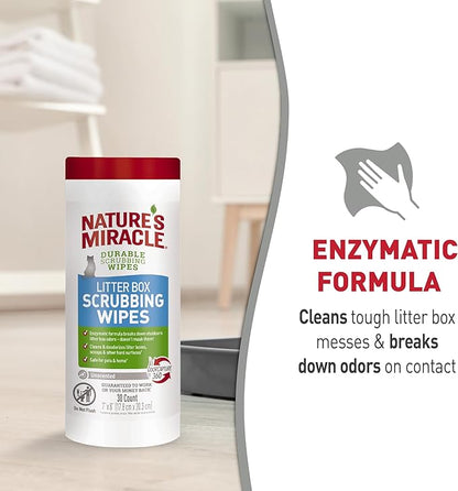 Nature’s Miracle Litter Box Scrubbing Wipes 30Ct