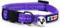 Pawtitas Recycled Purple Reflective Cat Collar – Eco-Friendly Breakaway Safety Buckle, Adjustable Kitten & Adult Collar with Removable Bell and High-Visibility Strap