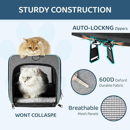 Soft-Sided Pet Carrier for Air Travel 18x11x11 Inch - Underseat Cabin Carry Bag for Small Cats & Dogs Under 15 lbs