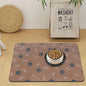 Pet Cat Dog Food Mat Non Slip Mat for Dog Water Bowl Mat Quick Dry Absorbent Cat Feeding Mat, 32 * 17 in, Brown