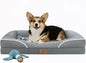 Homemate Dog Beds Large Sized Dog: 36x27 inch Orthopedic Large Dogs Bed XL Outdoor Pet Cat Bed Sofa Supplies with Toy Dogs Crate Pad Couch with Removable Washable Cover & Non-Slip Botton Light Grey