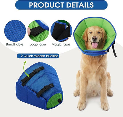 Dog Cone Collar After Surgery for Large Dogs, Adjustable Soft Cone for Dogs to Stop Licking, Professional Elizabethan Collar for Pet, Recovery Cones for Wound Healing & Hot Spots