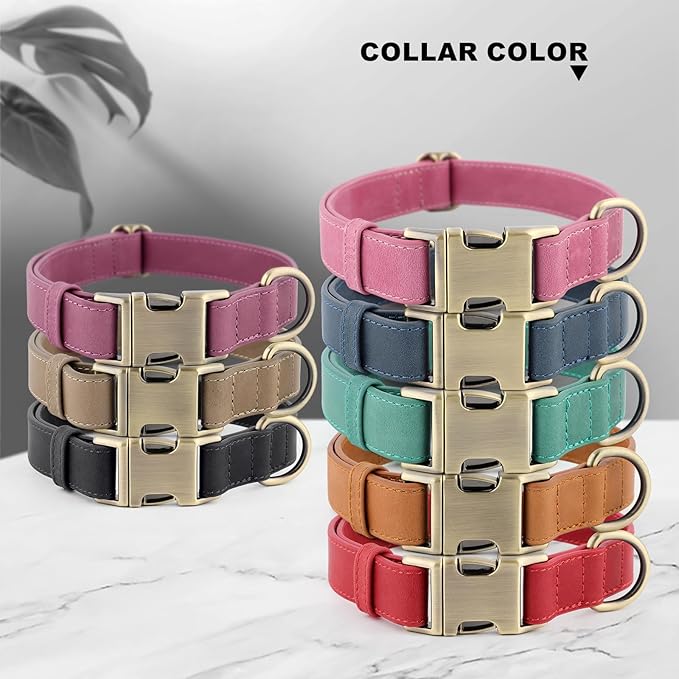 Plutus Pet Genuine Leather Dog Collar – Adjustable Pet Collar with Quick Release Metal Buckle, Soft Real Leather for Small Medium Large Dogs, Heavy Duty & Skin-Friendly (Purple, XS)