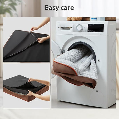 Orthopedic Dog Bed for Large Dogs, Egg Crate Foam Bed for Large Dogs, Equipped with Removable Waterproof Pillow Cover and Anti-Slip Bottom, Pet Bed