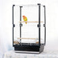25 inch Bird Cage, Portable Travel Parrot Cage, Double-Layer Parakeet Cage, for Temporary Pet Accommodation, Trip to Vet, Short Trip, Camping, Black & White