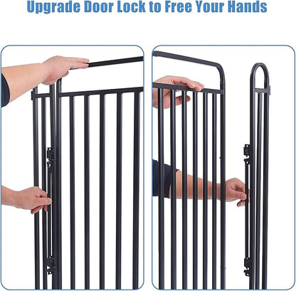 New Thickened Version Dog Playpen, 43 Inch Dog Fences for The Yard, Portable Outdoor Dog Playpen for Large/Medium/Small Dogs, Foldable Metal Dog playpen, with Doors (24 Panels, 43 Inch)