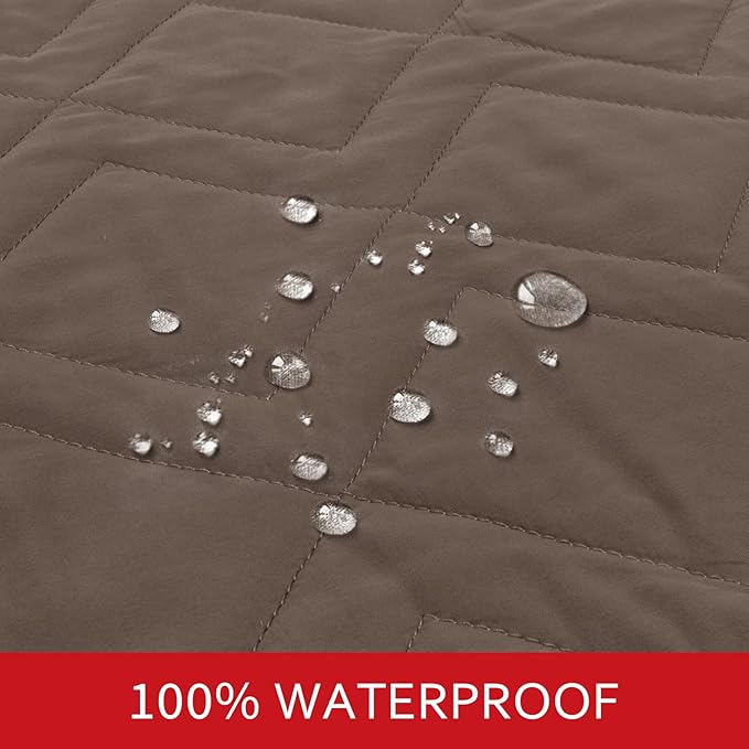 Moonsea Waterproof Blanket Dog Bed Cover with Non-Skid Bottom, Couch Cover for Dogs, Mattress Protector Furniture Protector, Bed Couch Sofa(68" X 82"), Chocolate
