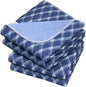 Non-Slip Bed Pads for Incontinence Washable (34" x 36"|2 Pack), Waterproof Bed Pads, Navy Blue Grid, Bed Wetting Pads for Bed, Sofa, Floor, Resuable Underpads for Adults, Seniors, Pet