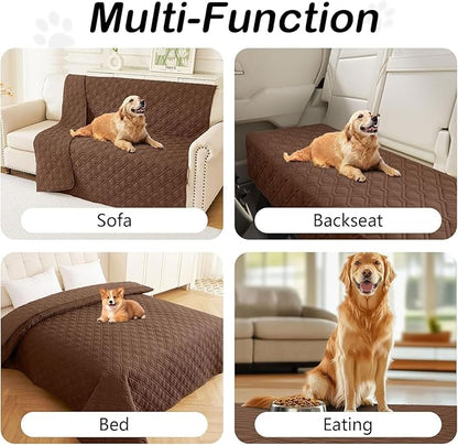 hyha Waterproof Dog Bed Blanket, Soft Pet Blankets, Waterproof Couch Cover for Dogs, Reversible Sofa Covers Washable for Furniture (40x70 Inch, Brown/Brown)