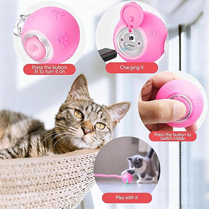 FUNNYDUCK Speed 2.0 Tail Interactive Cat Toy – Motion-Activated Rolling Ball with Chirping Sounds, USB Rechargeable Smart Ball Toy for Indoor Cats & Kittens, Enrichment & Exercise