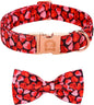 MR. CHUBBYFACE Valentines' Dog Collar with Bowtie Pink Love Pet Collar, Cute Adjustable Puppy Collar for Small Medium Large Dogs