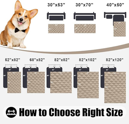 Smiry Waterproof Dog Bed Cover Blanket, Soft Reversible Pet Blanket, Washable Leakproof Cats Dogs Couch Cover for Sofa, Couch, Furniture (82x82 Inch, Taupe/Beige)