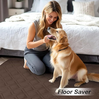 hyha Waterproof Dog Bed Blanket, Soft Pet Blankets, Waterproof Couch Cover for Dogs, Reversible Sofa Covers Washable for Furniture (52x82 Inch, Chocolate/Dark Grey)
