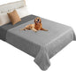 fuguitex Waterproof Dog Blanket Bed Cover Dog Crystal Velvet Moroccan Fuzzy Cozy Plush Pet Blanket Throw Blanket for Couch Sofa(82 * 102 inch, Light Grey+Grey)