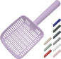 TypeC Cat Litter Scoop - Small Holes (0.11in) Big Size Scooper - Long Handle & Easy Cleaning - Hanger for Litter Box