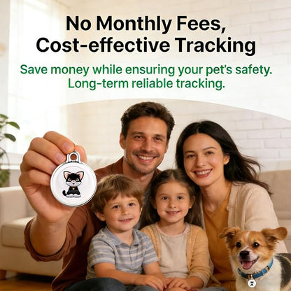 Smart GPS Tracker for Dogs|mini Easy to use Cat GPS Tracker|Waterproof and Drop-Proof|Real-time Positioning Smart Alarm pet Tracker|Extra Long Battery Life of 365 Day|No Subscription (Android & iOS)