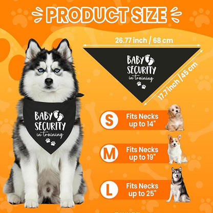 Baby Security in Training Dog Bandana Pet Scarf Pregnancy Announcement Dog Bandanas for Dogs Pet Accessories for Dogs Lovers Pregnancy Reveal Ideas (Black)