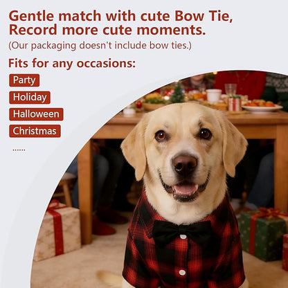 Koneseve Dog Shirt - Plaid Clothes T-Shirt & Sweater for Small Dog, Cat & Puppy - Adorable, Stylish & Cozy Halloween & Christmas Costume (Red, XXL)