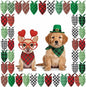 Weewooday 50 Pcs Valentine's & St. Patrick's Day Dog Bandanas Bulk Red & Green Plaid Bandanas for Dogs Soft Triangle Bibs Adjustable Scarf for Small Medium Large Pets(25.6 x 17.7 x 17.7 Inch)
