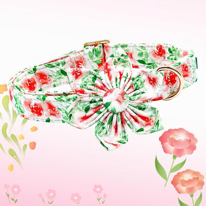 Lionheart glory Dog Collar Flowers Collar Floral Dog Collar with Flower Spring Summer Cute Collar Dog Boy or Girl Dog Collars Soft Durable Adjustable Dog Collars for Small Dogs