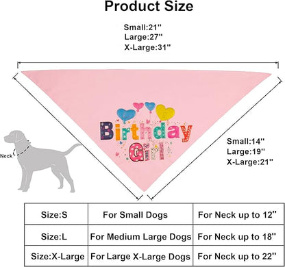 ADOGGYGO Dog Birthday Hat Bandana Girl - Pet Birthday Party Supplies - Pink Tutu Hat Scarf Bow Banner Set for X-Large Dogs (X-Large)