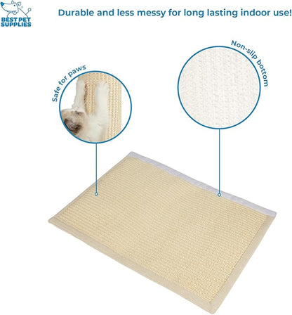 Best Pet Supplies Catify Cat Scratcher, Fun Interactive Scratchers, Posts, Poles, Claw Safe, Furniture Saver Indoor Play Support Natural Cat Behaviors Heavy Duty - Log (Cream)