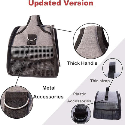 Rabbit Carrier, Small Pet Carriers for Guinea Pig Hamster Bird Bunny Bearded Dragon Kitty, Animal Bag with Stable Handle and Waterproof Pad, Easy Travel and Vet Visit-Small
