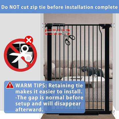 65.7"-72.2" Extra Wide Baby Gate, 40.5" Tall Dog Gate Indoor,Walk Through Pet Gates for Doorways Kitchen No Drilling Auto Close Pressure Mounted Safety Child Toddler Gate, Black