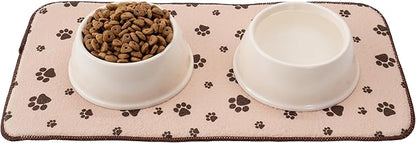 Kitchen Basics Microfiber Pet Bowl Feeding Mat, Anti-Skid and Absorbent, 10 Inch x 20 Inch