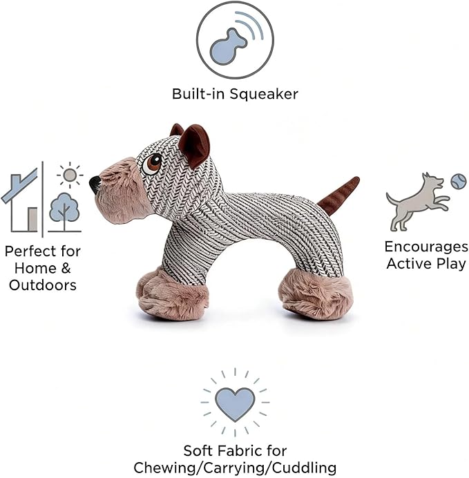 Linen Safari Companions, Squeaky Dog Chew Animals, with Durable Linen Material, Durable and Resistant to Chewing, for Relieve Dog's Boredom (Dog)