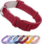 Dynmeow Soft and Breathable Cotton Dog Collar, Durable Adjustable Pet Collar with Quick-Release Buckle, Lightweight for Sensitive Skin for Puppies and Extra-Small Dogs, Red, Xs