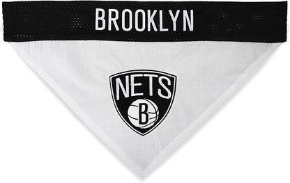 Pets First NBA Dog Bandana - Brooklyn Nets Reversible Pet Bandana. 2 Sided Home & Away Sports Bandana with a PREMIUM Embroidery TEAM Logo, Small/Medium