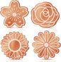 4 Pack Bird Bath Copper Disk Bird Bath Purification Disk with Triple-Point Support 99.99% Pure Copper Water Cleaner for Outside Bowl, Physical Safe Clean Water (Flowers)