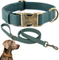 Dog Collar and Leash Set,Leather Silicone Waterproof Odor-Proof Dog Collar and Leash for Large Dogs, Soft Flexible Dog Collars, Durable Thick Adjustable Pet Collar (Green, Large (14.5-24" Neck))