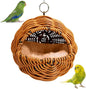 BNOSDM Rattan Parrot Nesting House Bird Nest Parakeet Hanging Swing Soft Lovebird Warm Bed Sleeping for Parrots Bird Cage Accessories for Cockatiels Budgerigars Finches Canaries (Khaki & Brown)