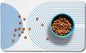 Dog Food Mats for Floors Waterproof, Cat Water Bowl Mats Pet Feeding Absorbent Mat Placemats for Food and Water Blue Bohemia 17 * 30 inch