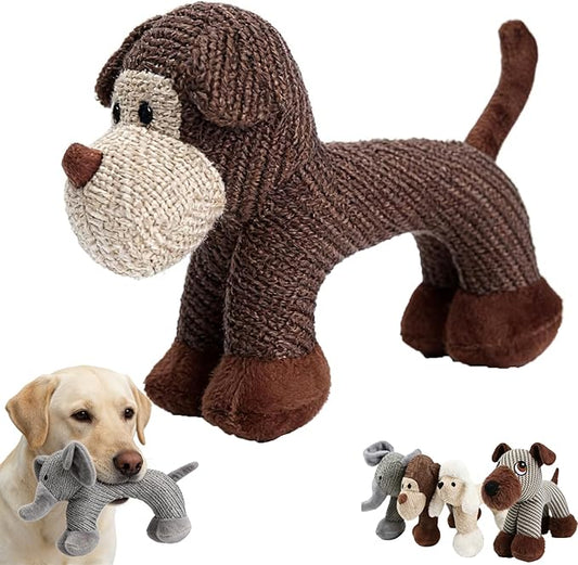 Linen Safari Companions, Squeaky Dog Chew Animals, with Durable Linen Material, Durable and Resistant to Chewing, for Relieve Dog's Boredom (Monkey)