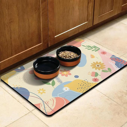 Pet Feeding Mat for Floors Waterproof Dog Mat for Food and Water Absorbent Quick Dry Non Slip mat for Cat Bowls
