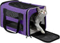 Cat Carrier Soft-Sided Travel Bag for Medium to Large Cats Over 15lbs, Small Dog Carrier Crate Top Entry Breathable Mesh Puppy 12 Pounds, Pet Rabbit Carrying Cage Kennel Collapsible Purple