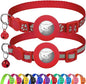 Joytale AirTag Cat Collar 2 Pack with Breakaway Safety Buckle, Reflective Cats Collar with AirTag Holder, Adjustable 7.5-12.5 Inch, Anti-Fraying Lightweight for Girl Boy Kitten, Red