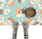 Cat Feeding Mat 24x16 inch Blue Kitten Print Pet Bowl Placemat Non Slip Floor Mat for Food and Water Indoor Kitty Feeding Station Cute Meal Pad for Small Pets Kitchen Use