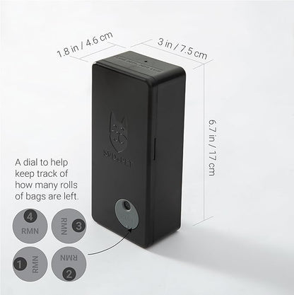 SVD.PET Dog Poop Bag Dispenser with 60 Bags, Wall Mount Waste Bag dispenser, Holds 4 Rolls of Waste Bags, Indoor/Outdoor Wall mount or Place on Table(Black, Dispenser + Bags)